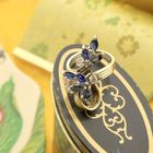 Image 2 of Gold ring with sapphire and diamond | 0.35 ct.