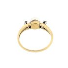 Image 4 of Gold ring with pearl and diamonds; 0.04 ct.