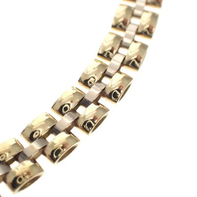 Image 2 of Two-tone gold Bismarck link bracelet | 19 cm