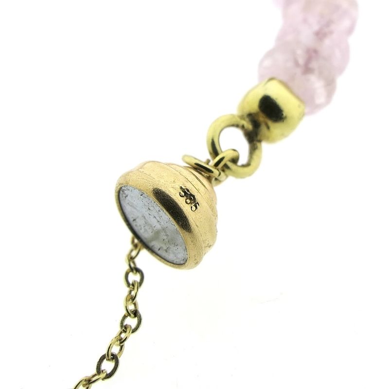 Image 5 of Gold beaded bracelet with rose quartz | 19 cm