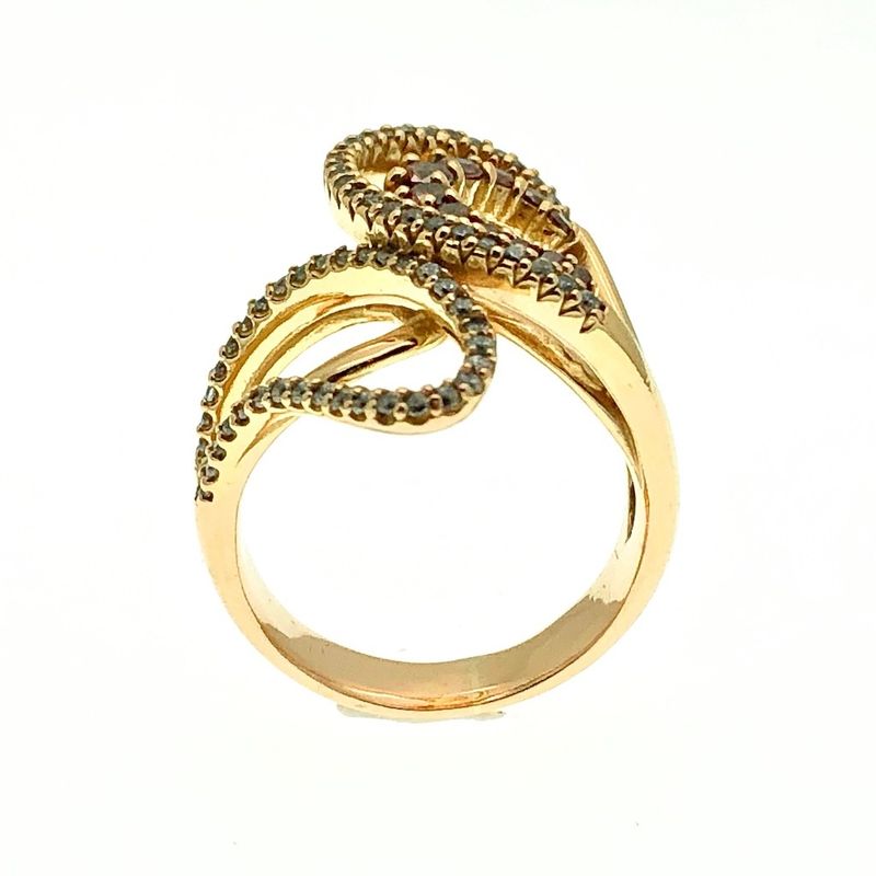 Image 5 of Rose gold ring with white and pink zirconia stones