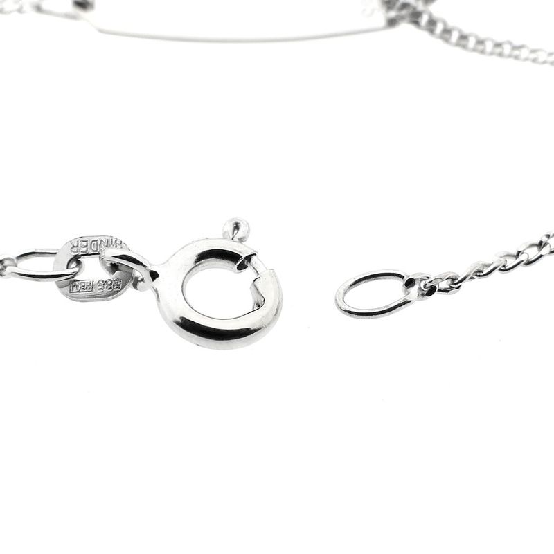 Image 5 of White gold gourmet link children's bracelet with engraving plate