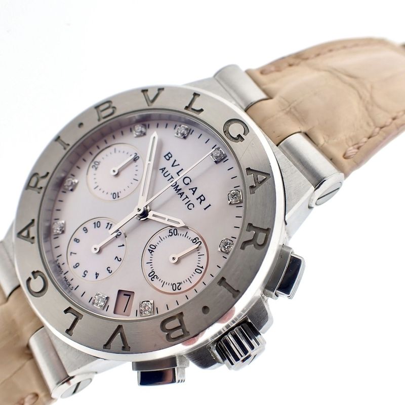 Image 15 of Bulgari Diagono; Unisex watch with diamonds