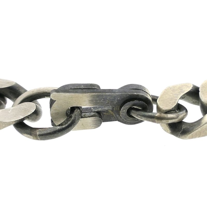 Image 3 of Silver robust gourmet link bracelet with engraving plate
