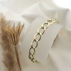 Image 2 of Gold wide gourmet link bracelet.