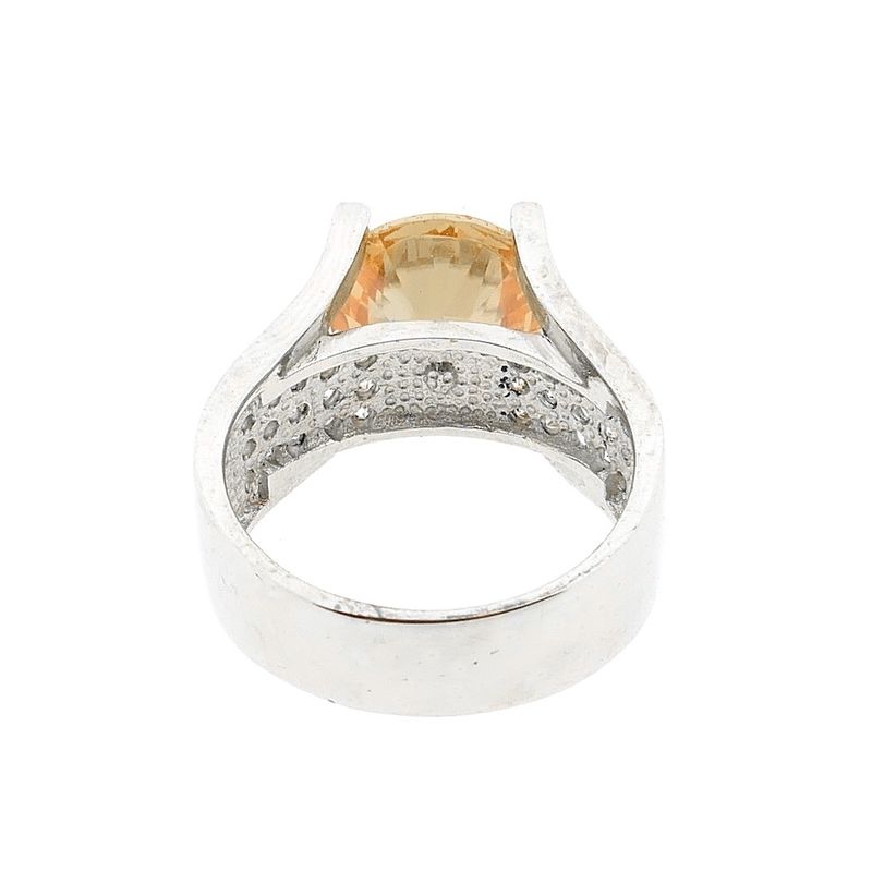 Image 4 of Silver ring with clear zirconia