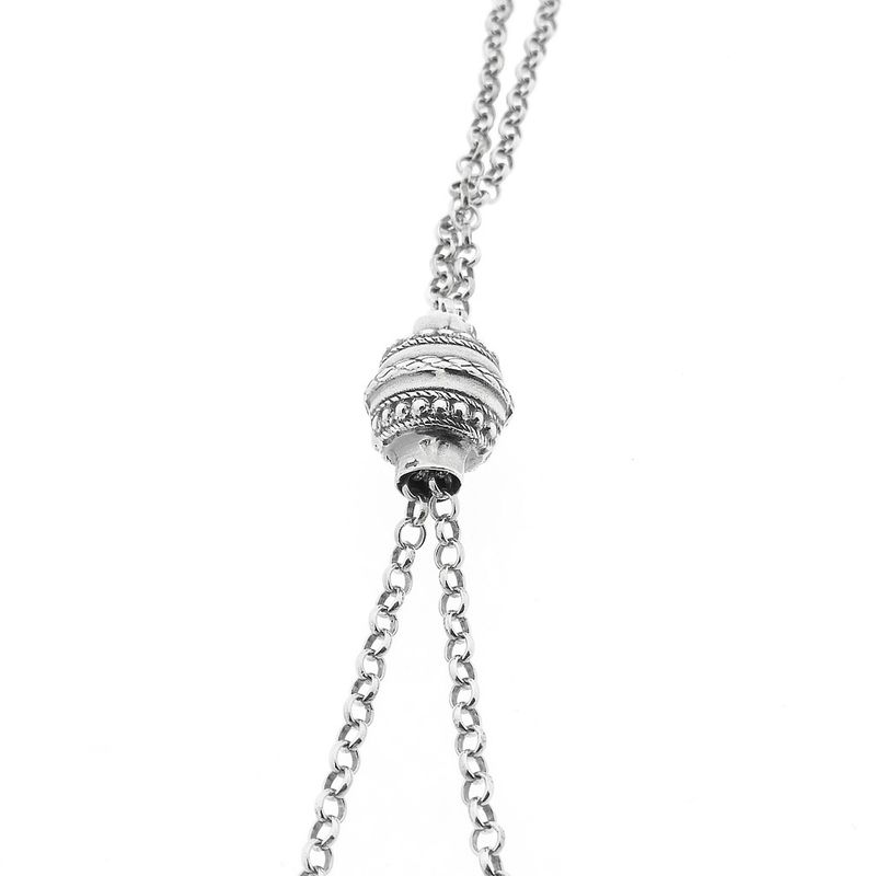 Image 5 of Antique silver watch chain with two signets and watch key | 62 cm