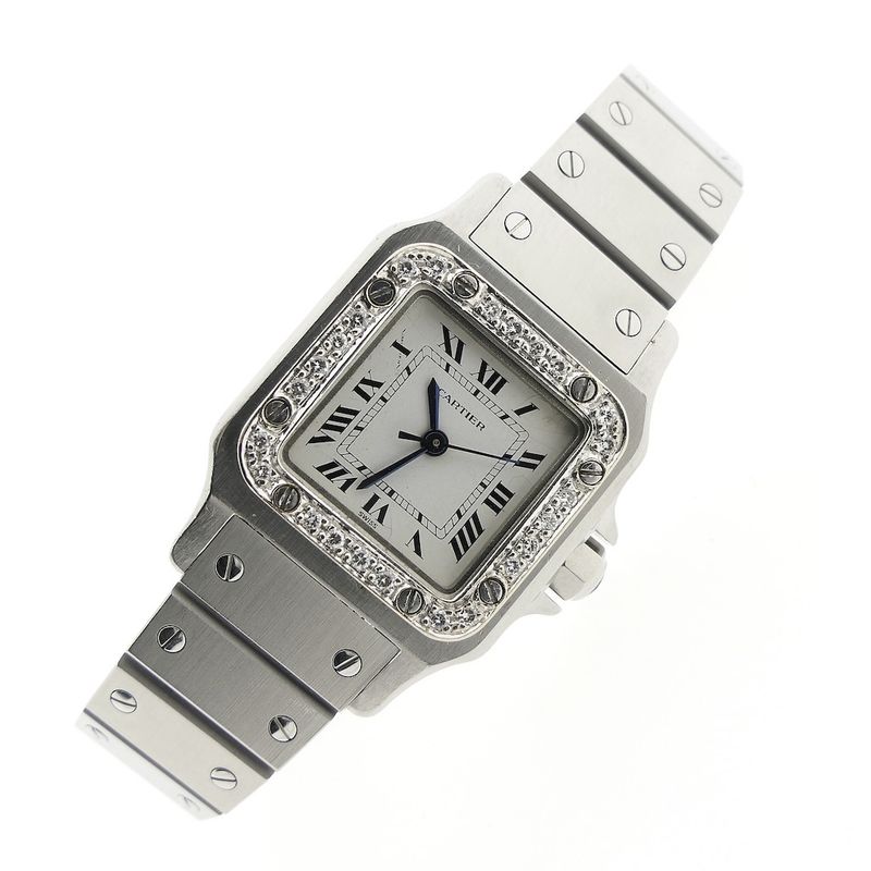 Image 7 of Cartier Santos Galbee; Automatic ladies watch with diamonds
