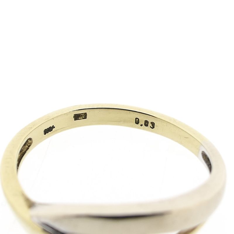 Afbeelding 6 van Bicolor gouden ring met diamant; 0,03 ct. 