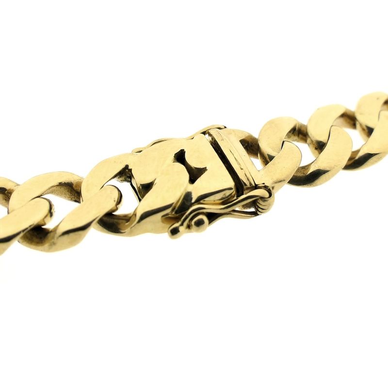 Image 4 of 18K gold flat gourmet link bracelet | 22 cm