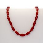 Image 1 of Carnelian bead necklace with gold decorative clasp