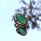 Image 2 of Gold ring with green agate | Vintage