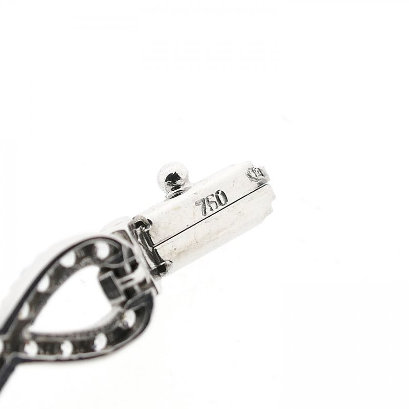 Afbeelding 5 van Witgouden infinityschakel armband met parel en zirconia | 19,5 cm