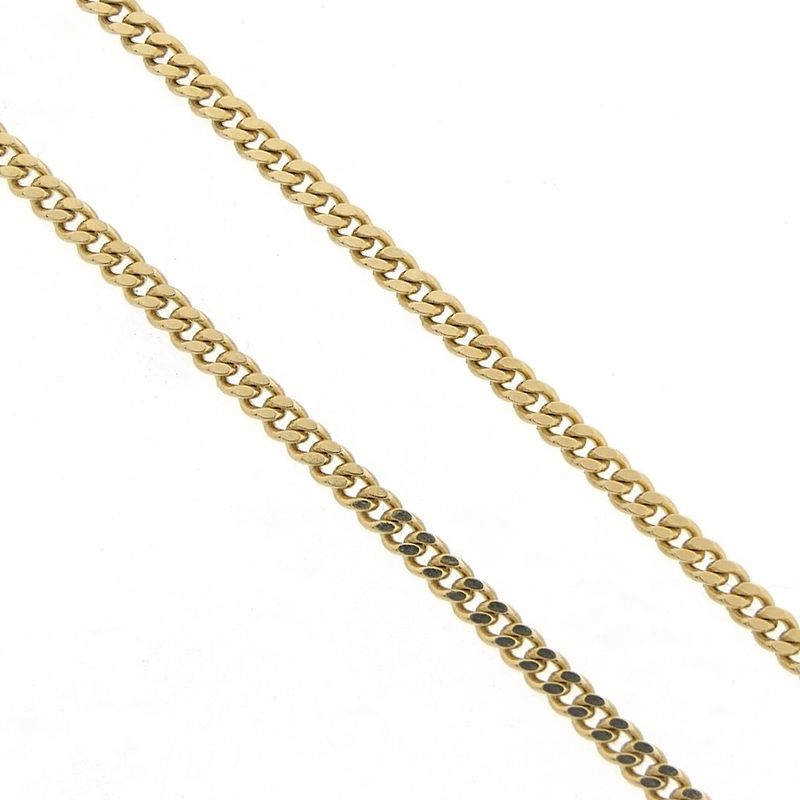 Image 3 of Gold flat gourmet link chain | 72 cm