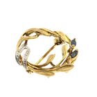 Image 3 of floral brooch with sapphire