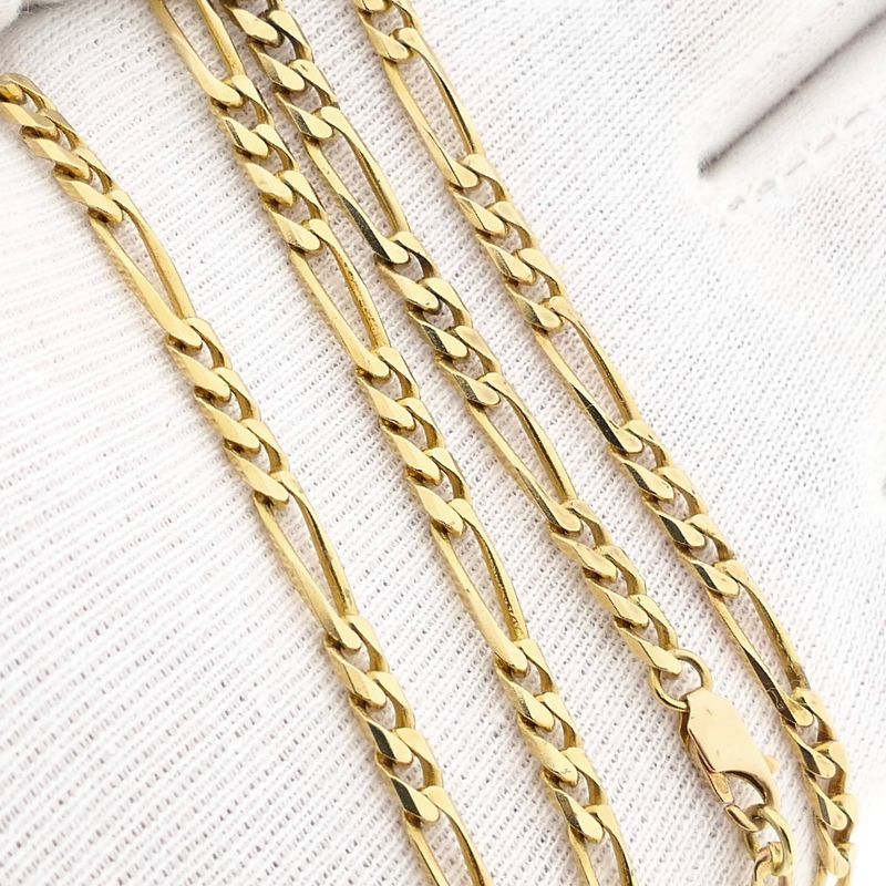 Image 7 of Gold Figaro Chain Necklace