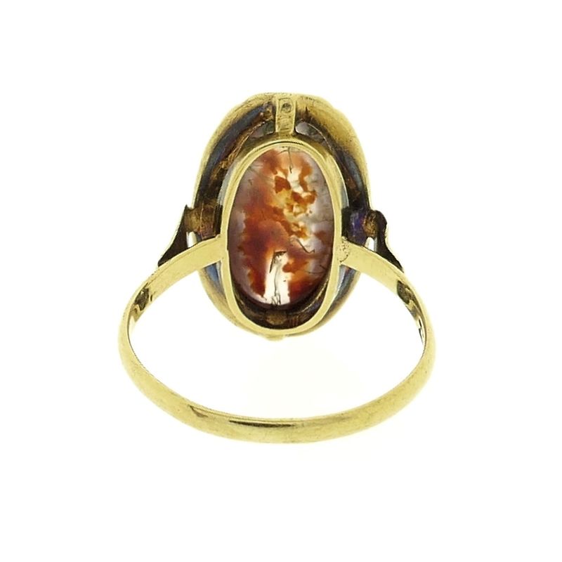 Image 4 of Gold ring with moss agate | Vintage