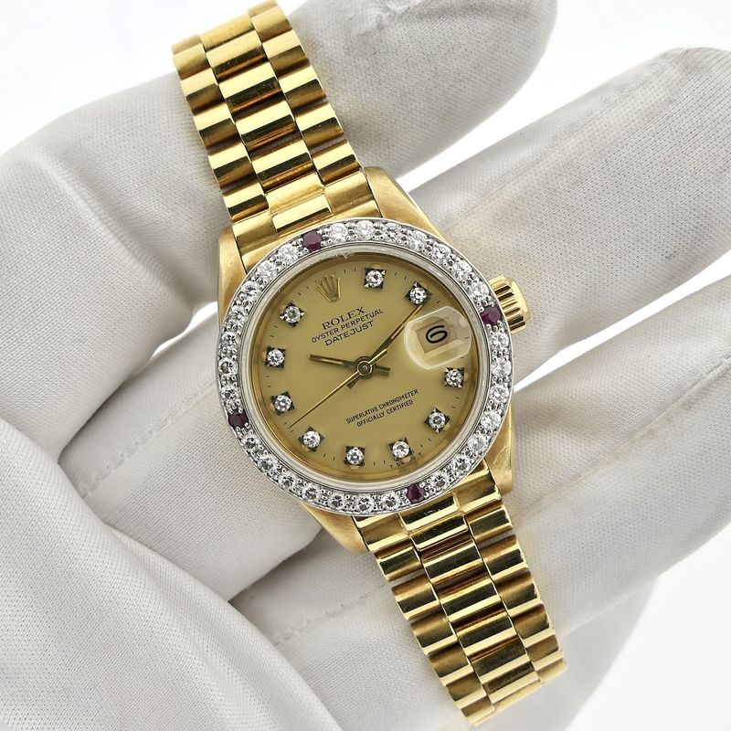 Image 6 of Rolex Datejust 26mm 69178; 18k gold women's watch with diamonds and rubies