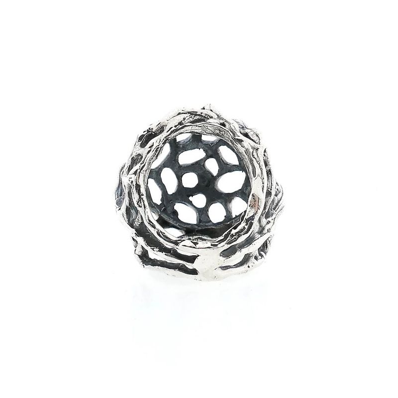 Image 4 of Silver domed artistic ring