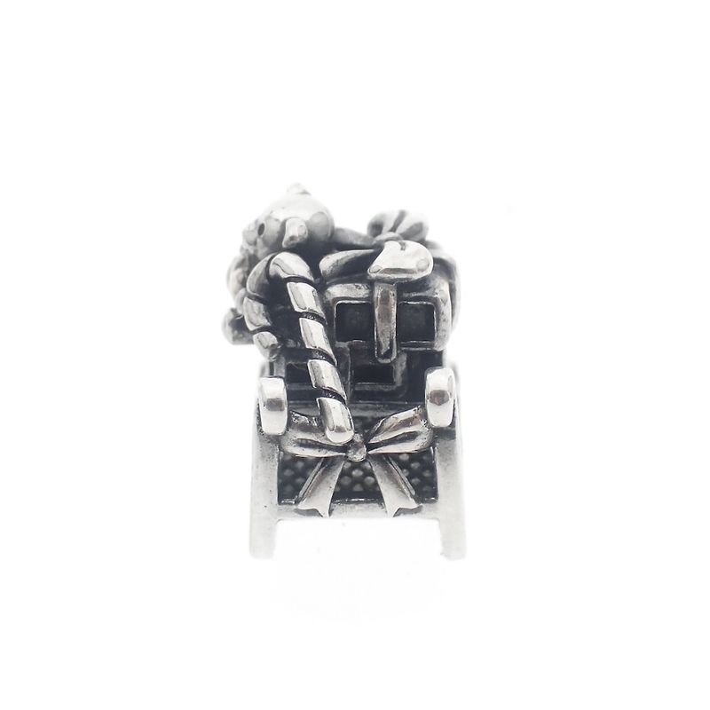 Image 3 of Pandora charm; Silver with gold; Christmas sled