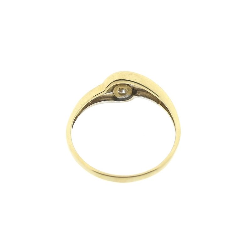 Image 6 of Two-tone gold solitaire ring with diamond | 0.15 ct.