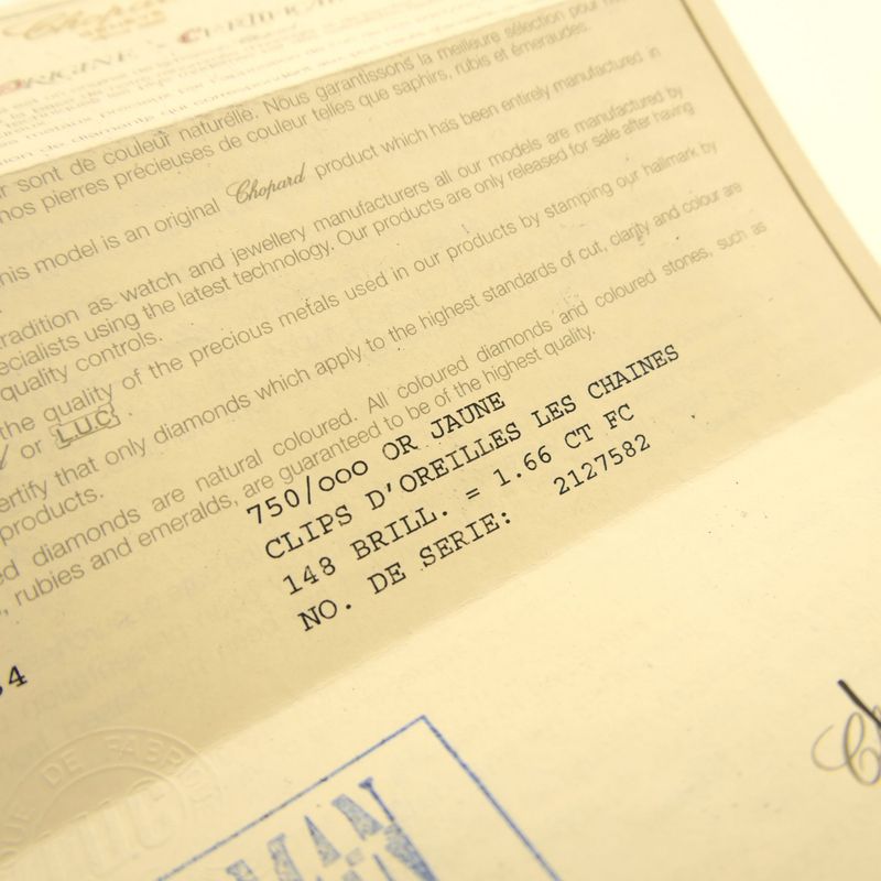 Image 7 of Chopard gold earrings with diamonds; 1.66 ct.