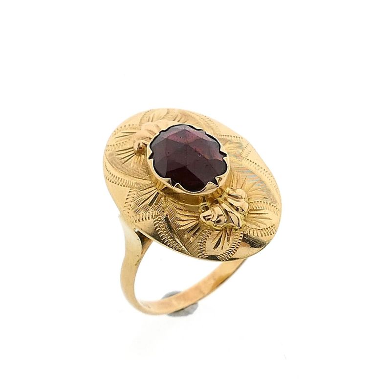 Image 1 of Vintage Gold Ring with Garnet