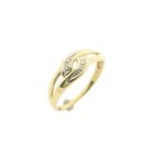 Image 1 of Gold ring with diamonds; 0.02 ct.