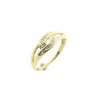 Gold ring with diamonds; 0.02 ct.
