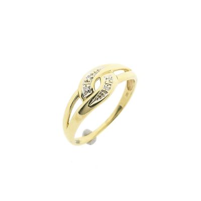 Image 1 of Gold ring with diamonds; 0.02 ct.
