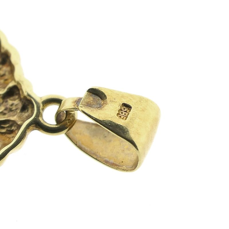 Image 6 of Gold pendant of two dogs with zirconia