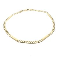 Gold gourmet link bracelet with fantasy | 21 cm