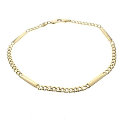 Gold gourmet link bracelet with fantasy | 21 cm Image 1 of Gold gourmet link bracelet with fantasy | 21 cm