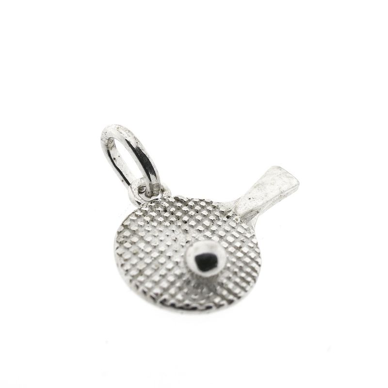 Image 3 of Silver charm of a badminton racket with a ball