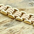 Image 3 of Vintage two-tone gold wide link bracelet