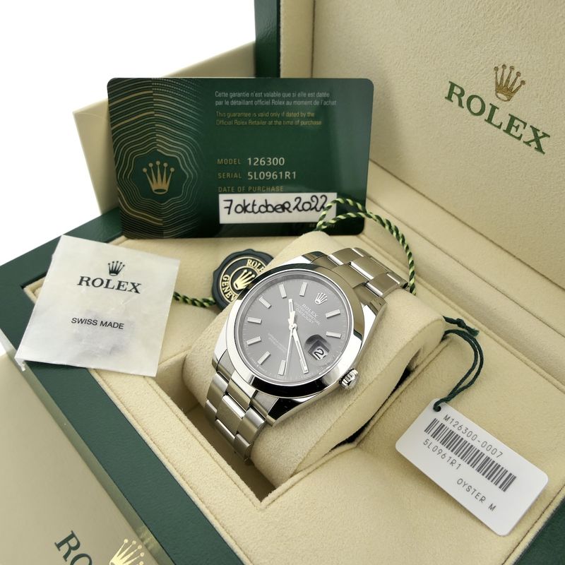 Image 7 of Rolex Datejust 41mm 'Rhodium' 126300; Automatic men's watch
