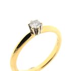 Image 3 of Gold solitaire ring with diamond; 0.15 ct.