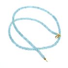 Image 7 of Light blue topaz bead necklace with gold clasp