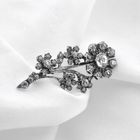 Image 4 of Silver brooch of flowers with zirconia stones