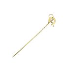 Image 3 of Gold lapel pin, horseshoe tie pin with whip