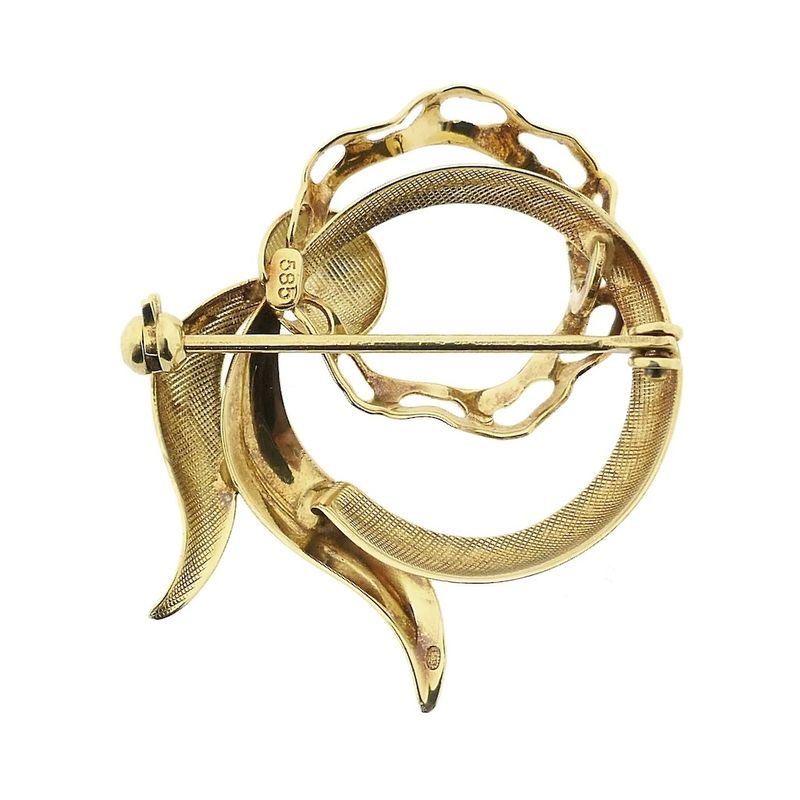Image 4 of Vintage gold abstract brooch