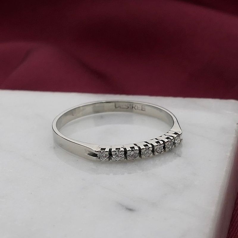 Image 2 of White Gold Ring with Diamonds; 0.14 ct.