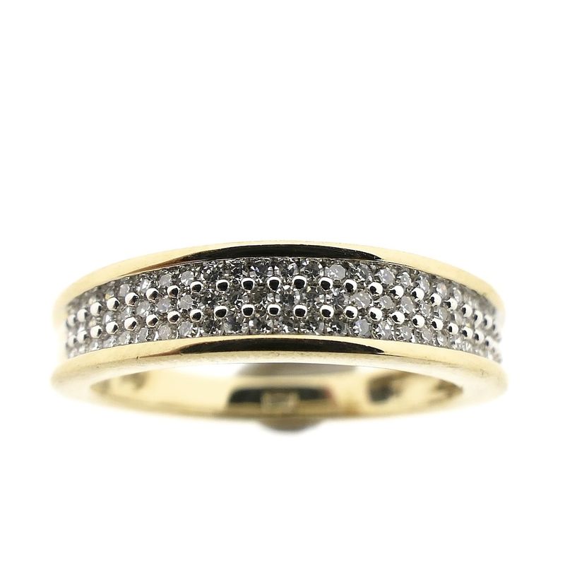 Image 2 of Gold ring pavé set with diamonds; 0.38 ct.