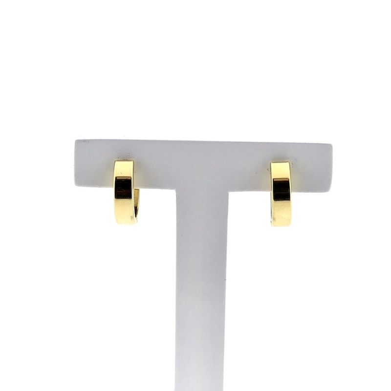 Image 4 of Gold hinged hoop earrings; Ø 14.5 mm