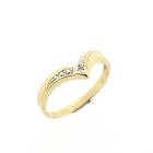 Image 1 of Gold V-Shaped Ring with Diamond; 0.005 ct.
