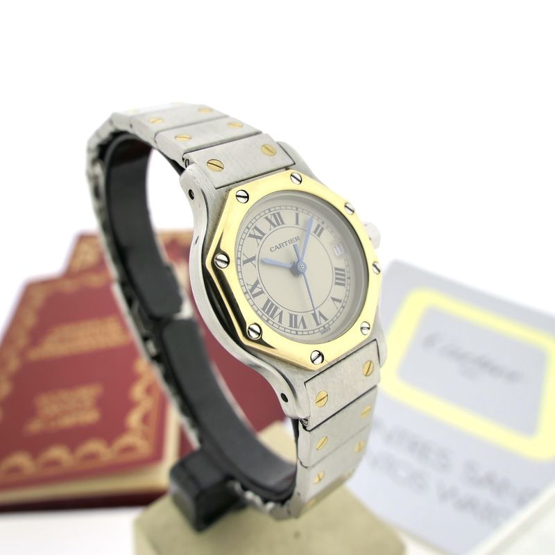 Image 3 of Cartier Santos Octagon 187903; Gold/steel ladies' watch