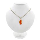 Image 4 of Gold Pendant with Carved Carnelian Fish; 14 Karat