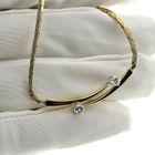 Image 7 of Gold cobra link necklace with diamond; 0.32 ct.