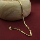 Image 2 of Gold closed Figaro link bracelet | 19 cm