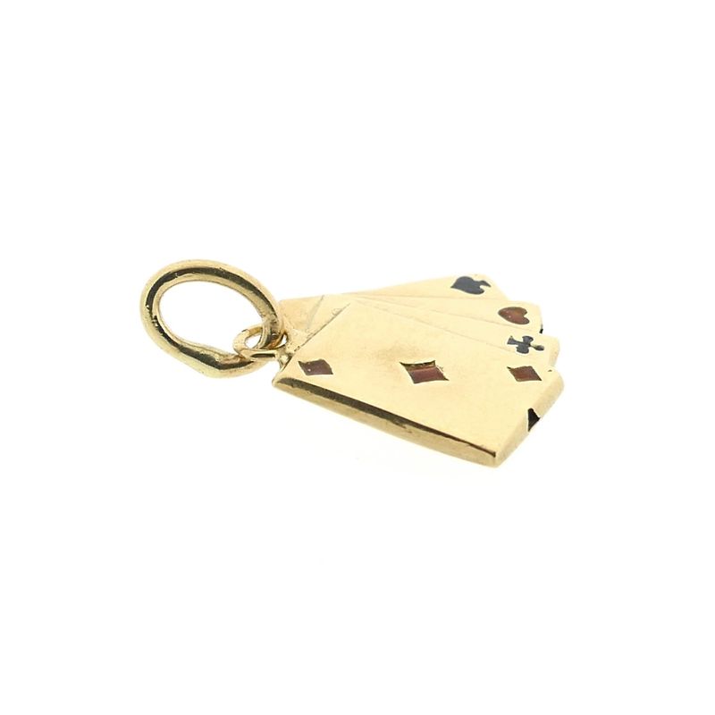 Image 5 of Gold playing card pendant with enamel